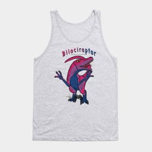 Bilociraptor (text) (scaled) - Bisexual Pride Tank Top